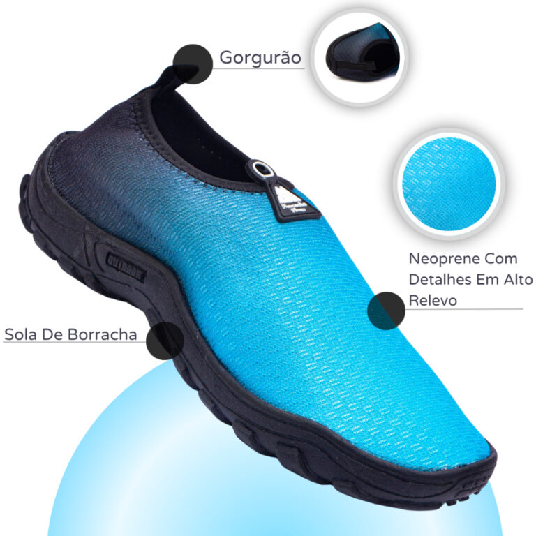 Sapatilha Aquatica Sola Borracha Pesca Praia Rios 