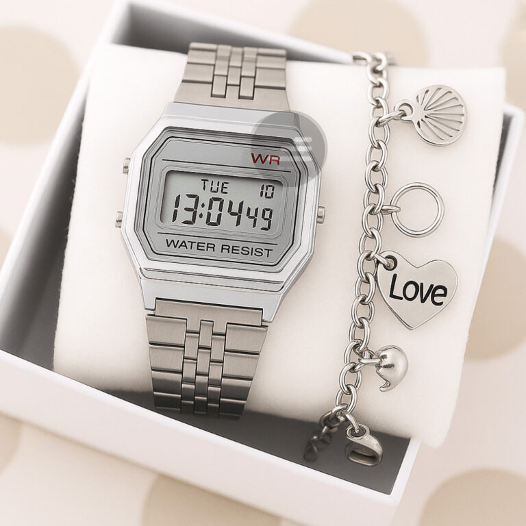 Relógio Pulseira Kit  Retrô Quadradinho Vintage 