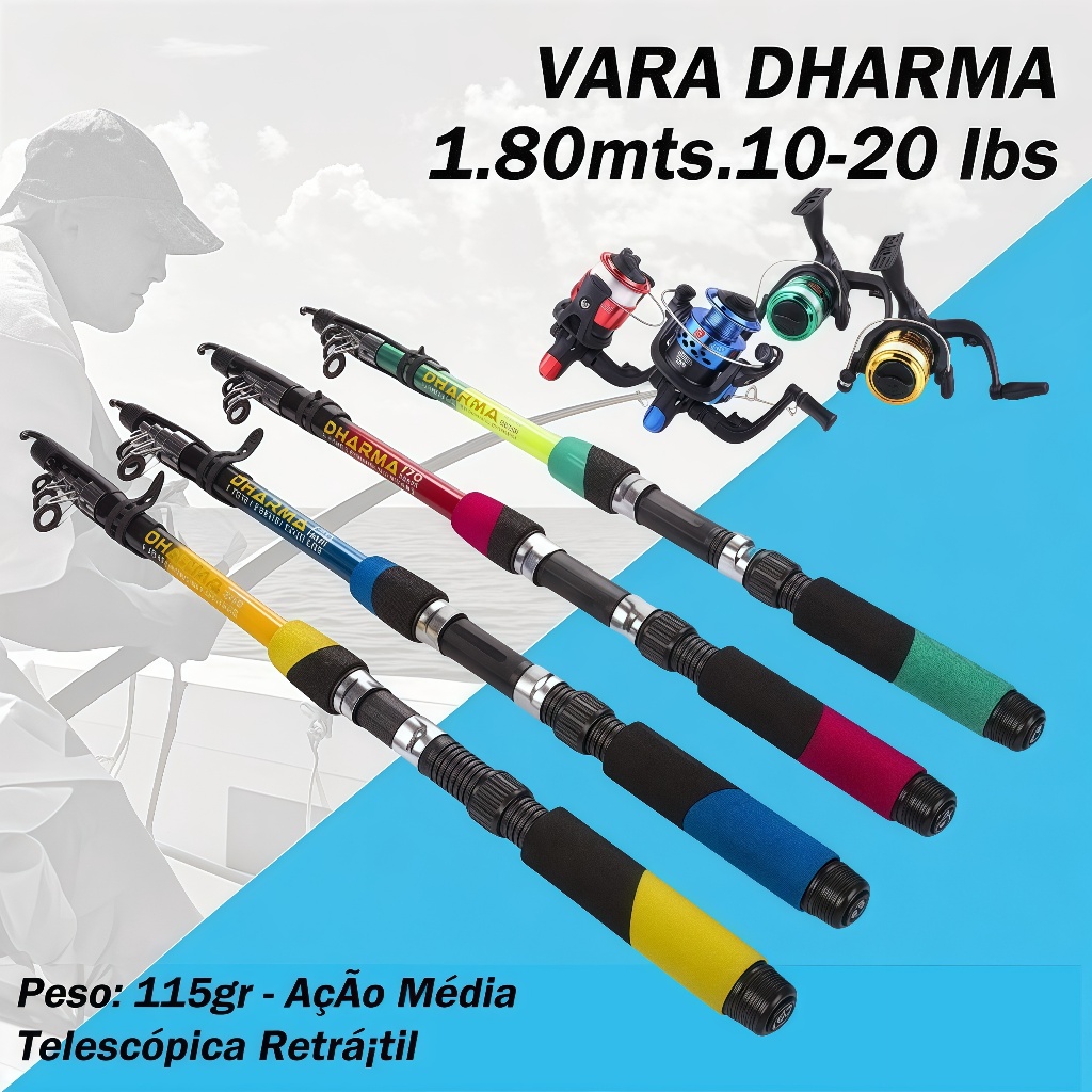 Kit De Pesca Completo 1 Vara Telescópica  60-120lbs+ 1 Molinete  Esportiva Ao Ar Livre Robalo Portát