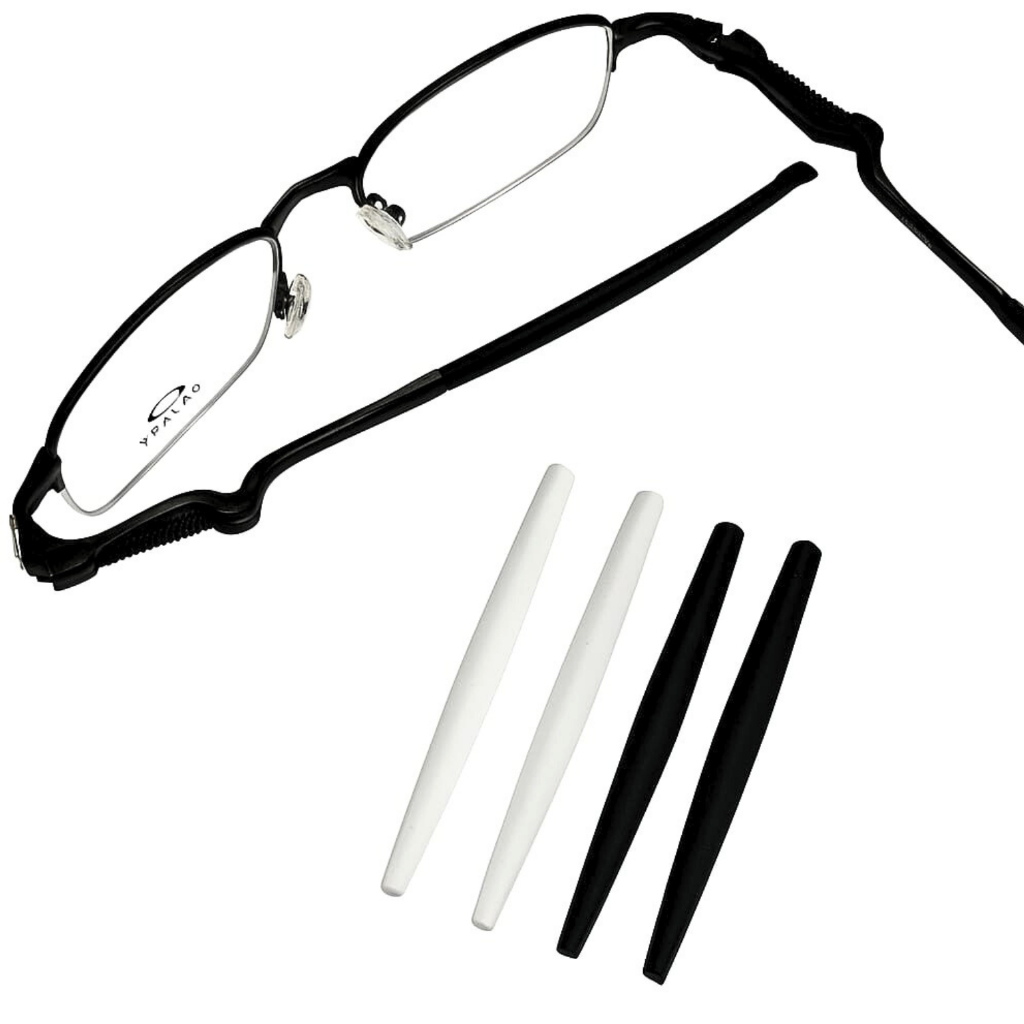 Borrachinha de oculos, ponteira de silicone antiderrapante para óculos, borracha protetor de óculos