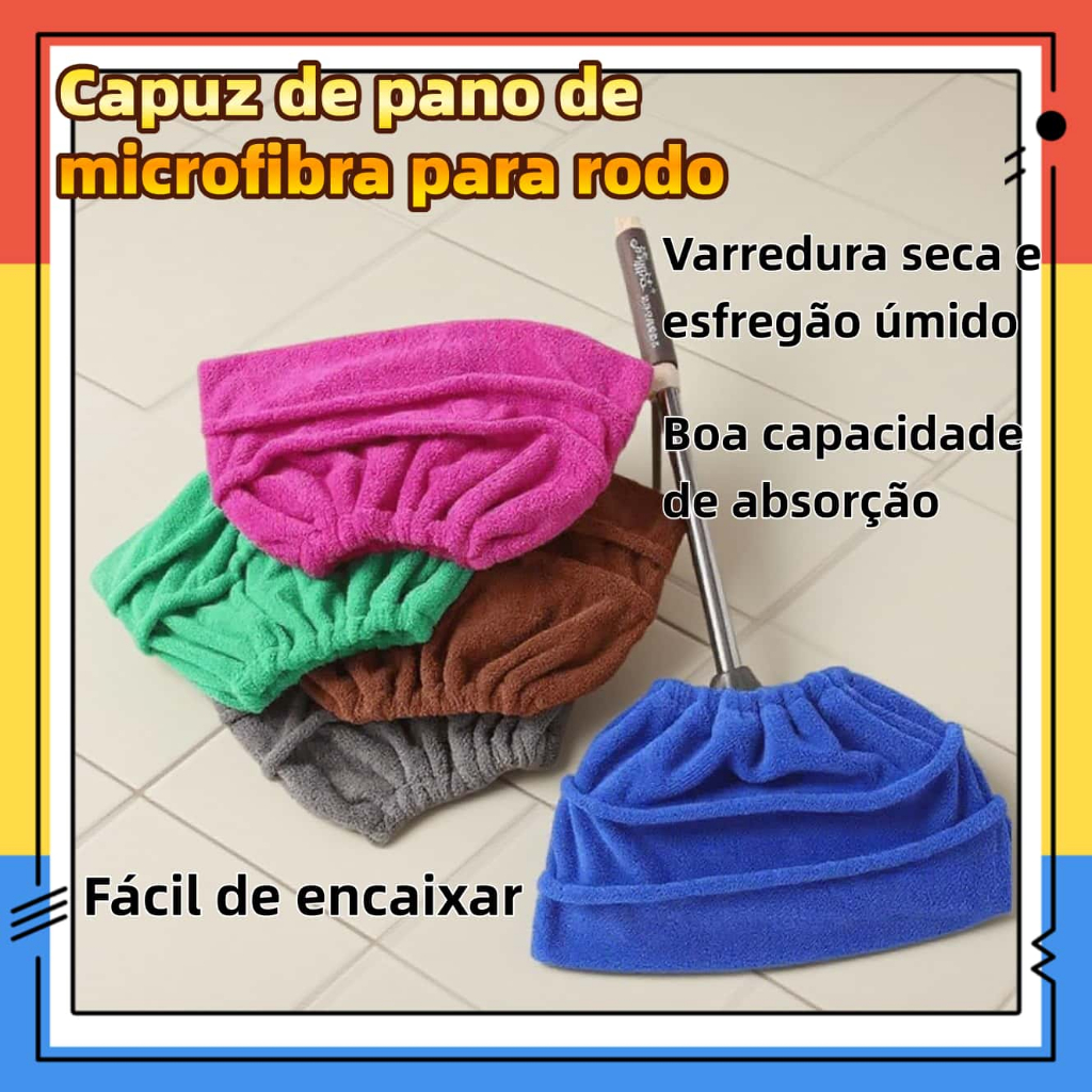 Capa de vassoura Capa de pano de vassoura Capa de pano de vassoura preguiçosa Absorve água Coral Fle