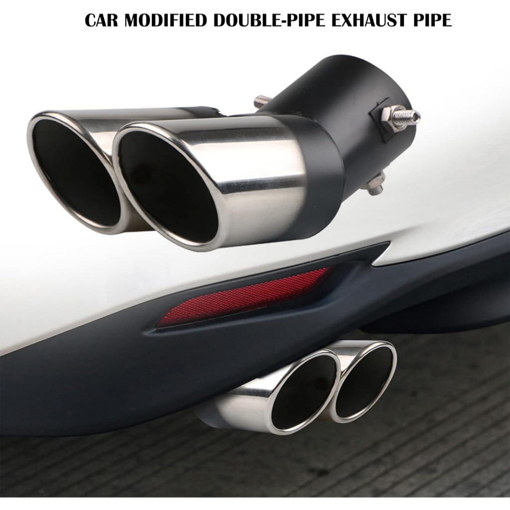 Escapamento de carro com ponta curva de aço inoxidável e silenciador automático