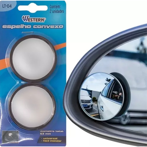 2 Espelho Convexo Auxiliar Universal Olho De Boi P