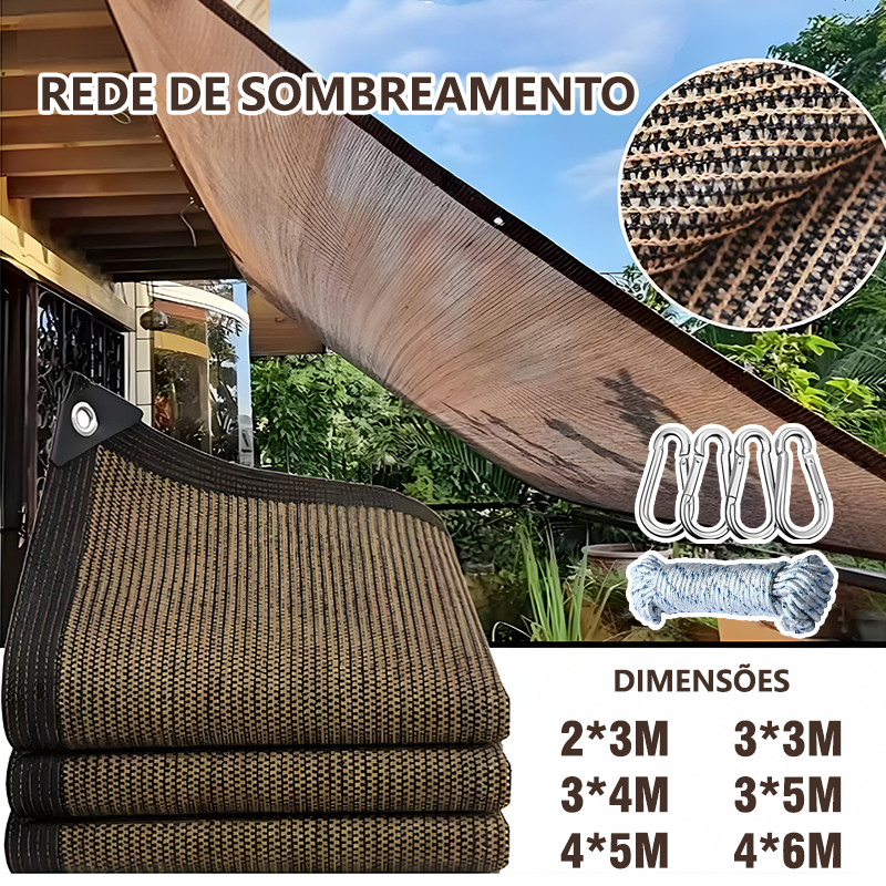 Cobertura Sombrite castanho /Amarelo castanho Tela Sombreamento 98% para Garagem Instalação Rápida