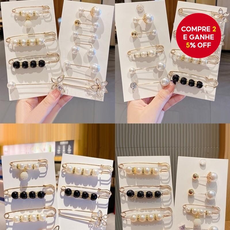 Quente 12/16 Pçs Conjunto De Broche De Pérola Moda Feminina Clipe De Cintura Estilo Coreano Calças A