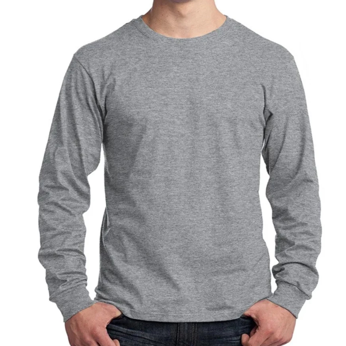 Camiseta de manga comprida em malha fria 100% fibr