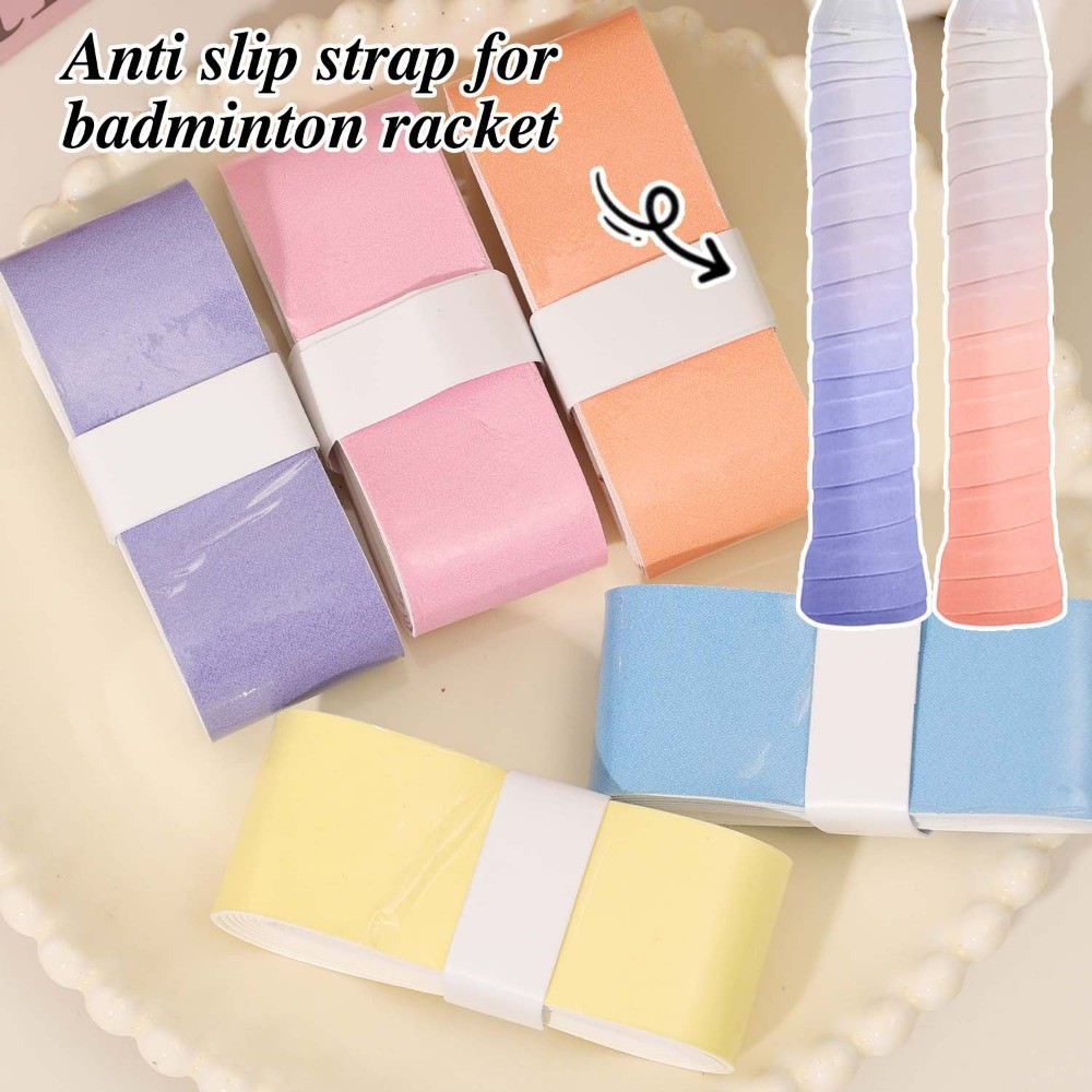 Antiderrapante Absorvente De Suor Enrolamento Overgrip Fita Gradiente Cor Raquete De Badminton Mão C