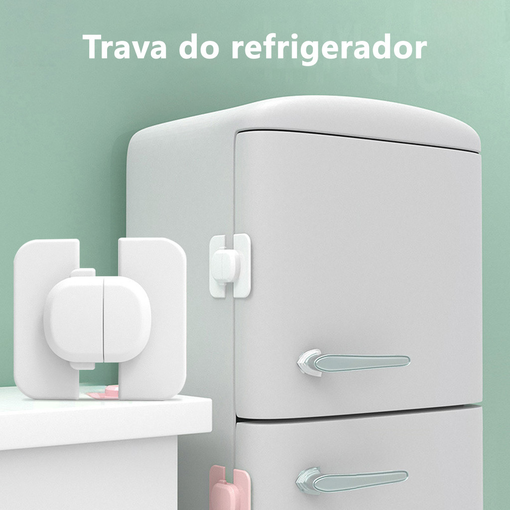 Trava para Porta de Geladeira Protetor Segurança Criança Proteção Bebê