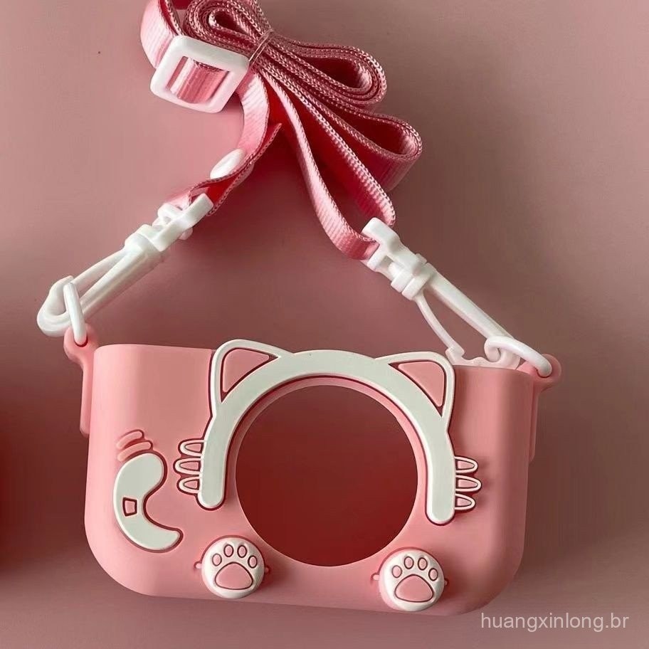 2025 Nova Capa Protetora para Câmera Infantil Mini Câmera Alça de Estudante Bolsa de Silicone Macio
