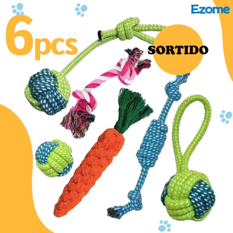Brinquedo Pet Corda, kit com 6 Unidades , Mordedor