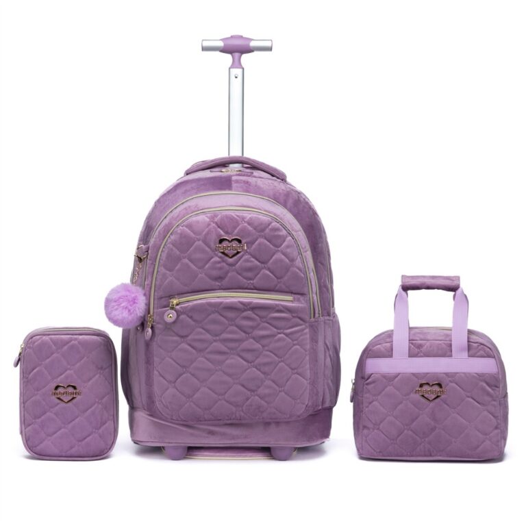 Kit Madami Mochila Rodinhas Estojo Lancheira Infan