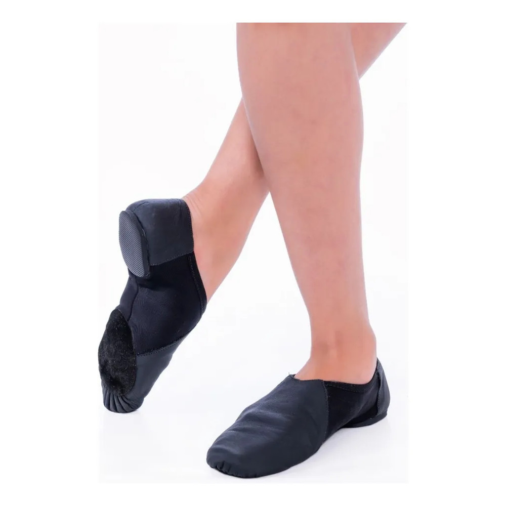 Botinha De Jazz Em Couro Legitimo E Neoprene, Botinha Jazz em Couro Promoção, Botinha Jazz Preta