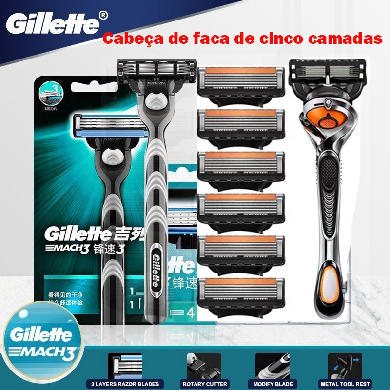 [Entrega 24 horas]Barbeador Gillette 5 – Aço Inoxidável – Masculino