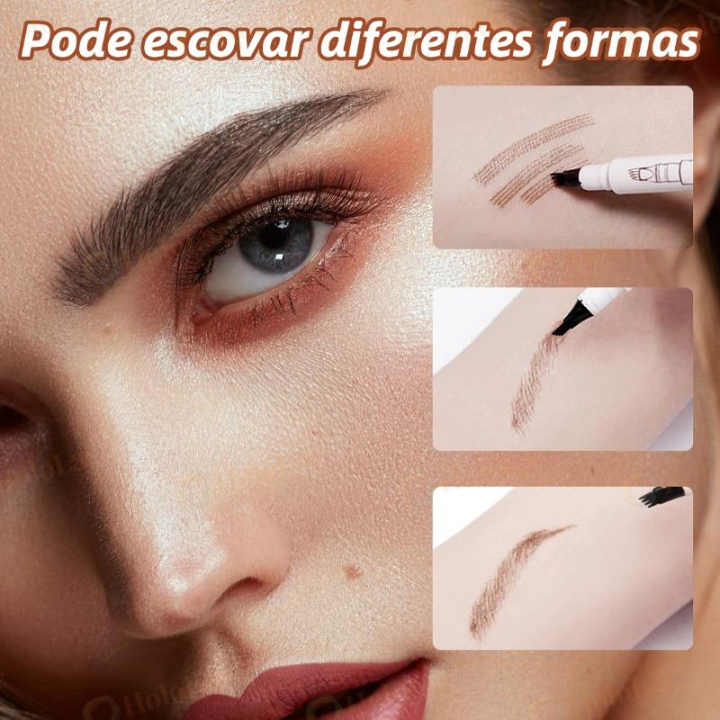 KIT1/2/3 Caneta Henna Efeito Microblading Sobrancelha Lápisprova dágua com ponta de quatro garfos