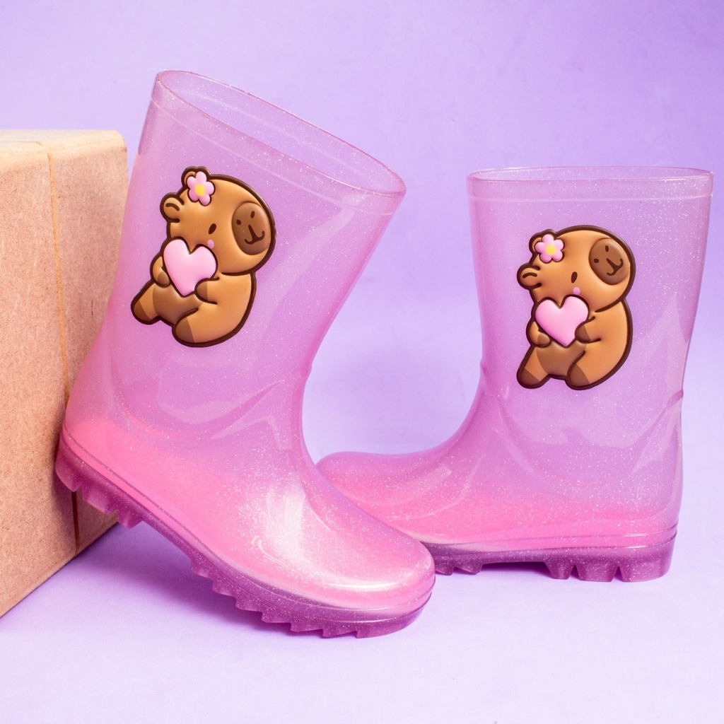 Galocha Menina Infantil Botinha Feminina Para Chuva Antiderrapante Leve Confortável