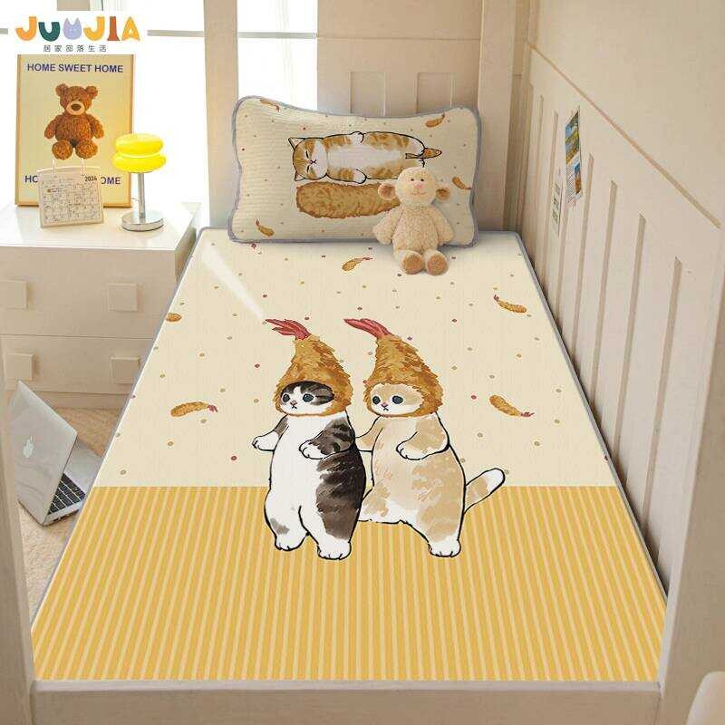 Estilo japonês mofusand gato Fusand tubarão gato verão leite tapete de seda gelo dormitório Kit lega