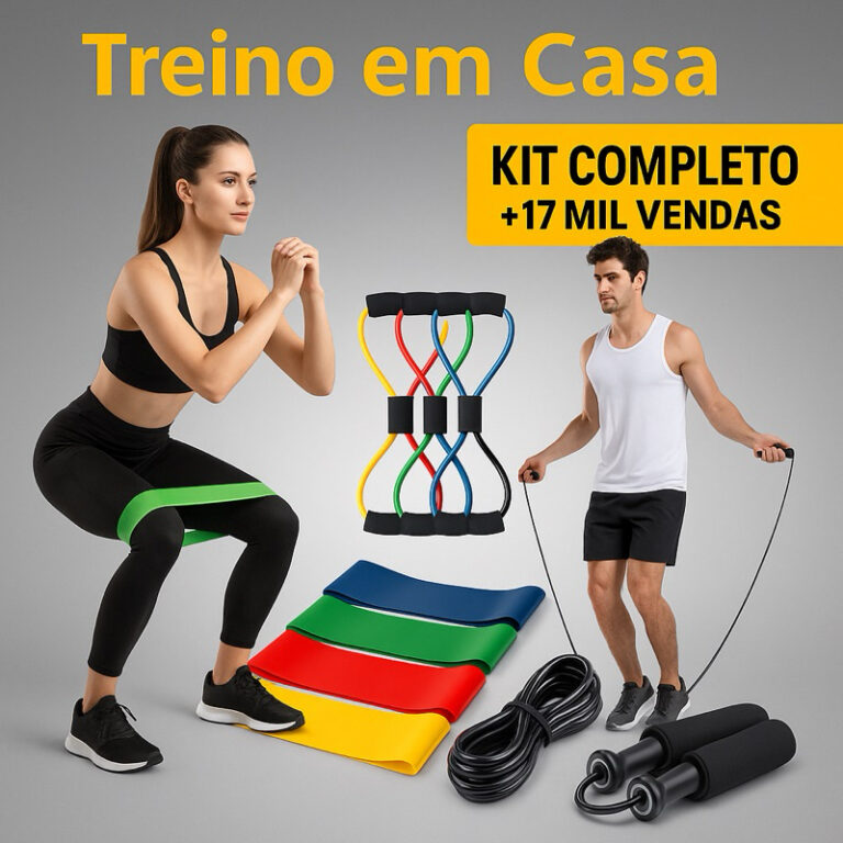 Kit Treino em Casa Elástico Extensor Cross Tube  