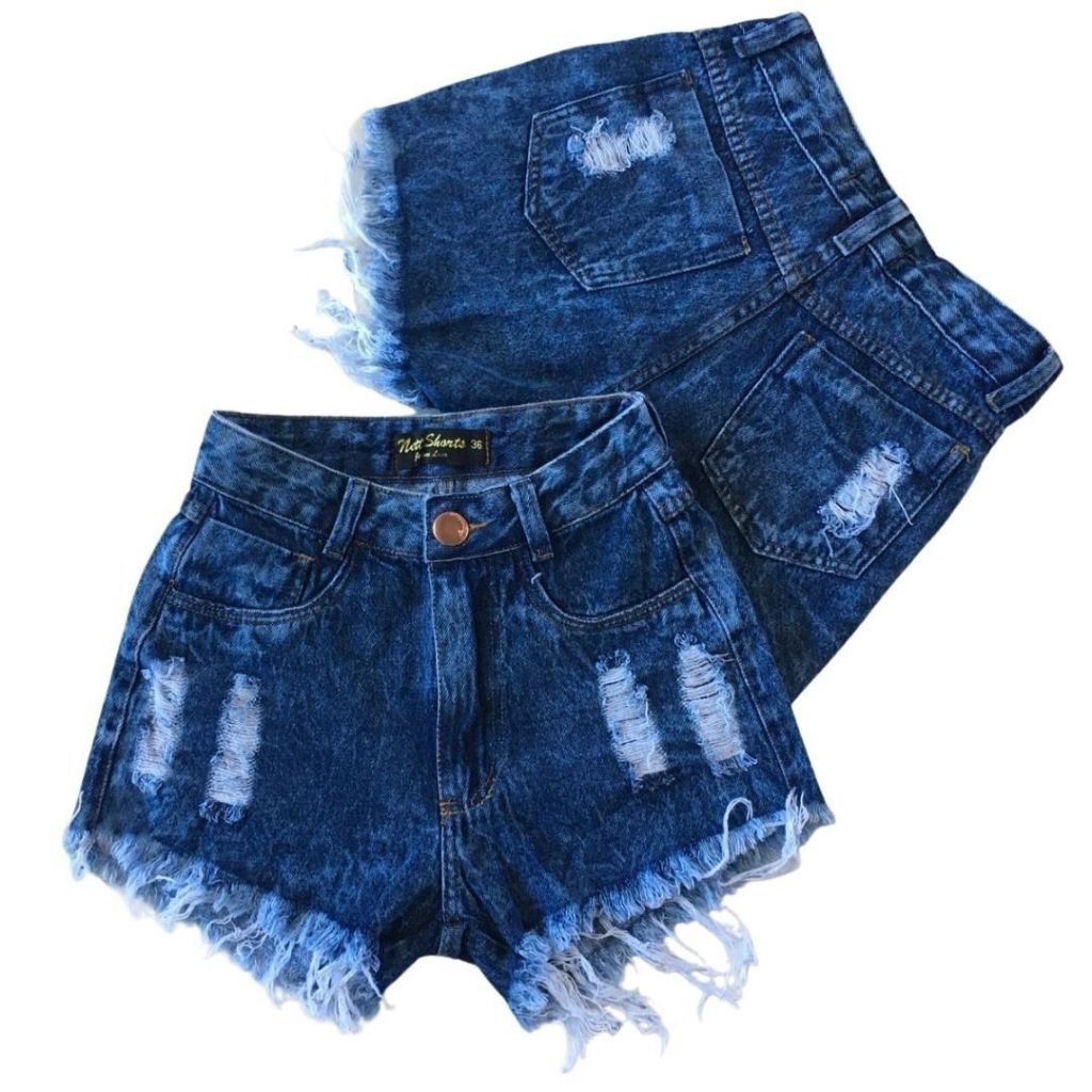 Short Jeans Feminino LEVANTA BUM BUM Cintura Alta Moda Verão 2026