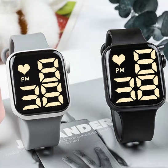 Relógio Feminino LED quadrado à prova dágua dig