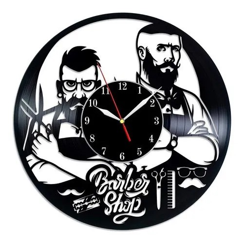Barbeiro Barbearia – Relógio Disco De Vinil