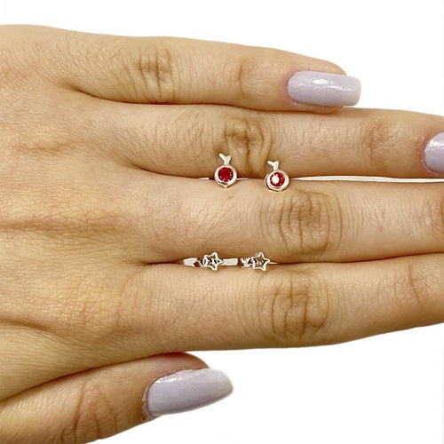 Brinco Infantil Folheado A Prata 925 Kit 2 Brincos