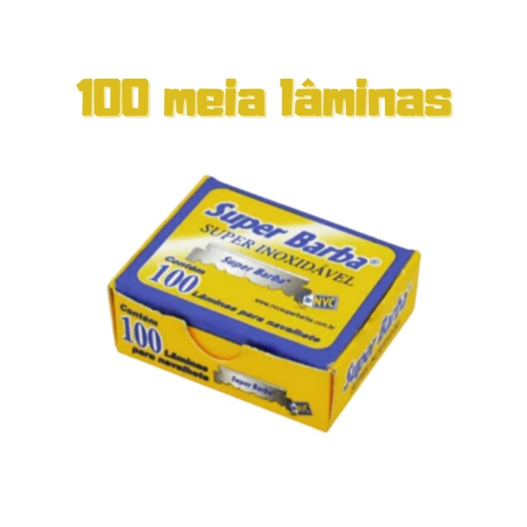 Meia Lâmina Inox Barbear 1/2 Super Barba 01 Caixa
