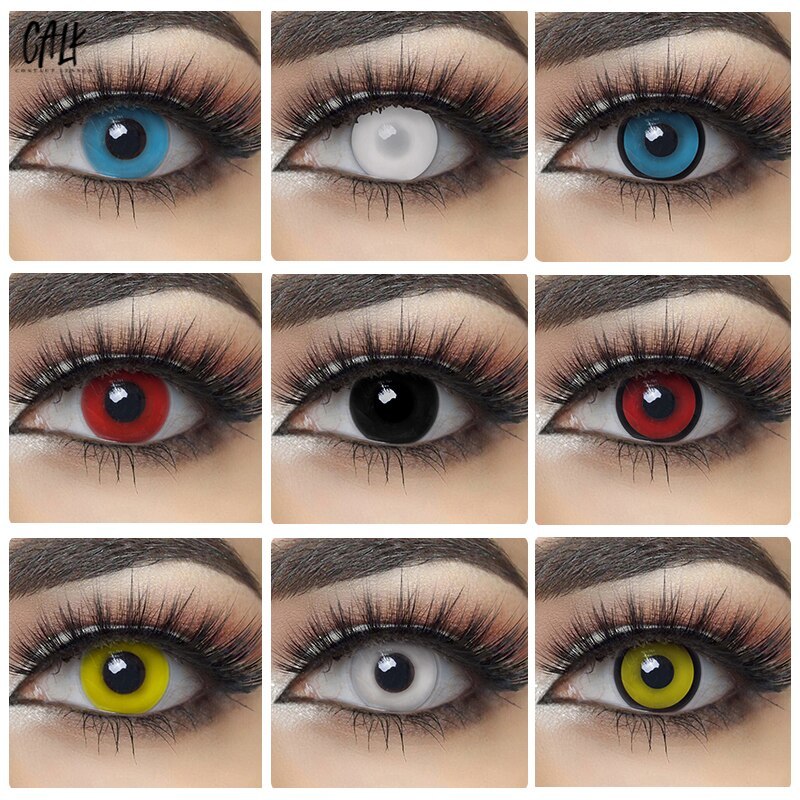 2pcs Lentes De Conta / Lentes De Conta Cor Cortada Cosplay Animado Bela 1 Par