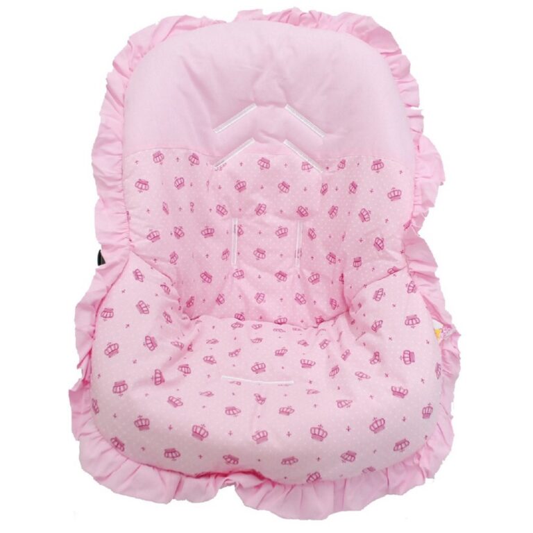 Capa para Bebê Conforto Coroas Rosa Menina
