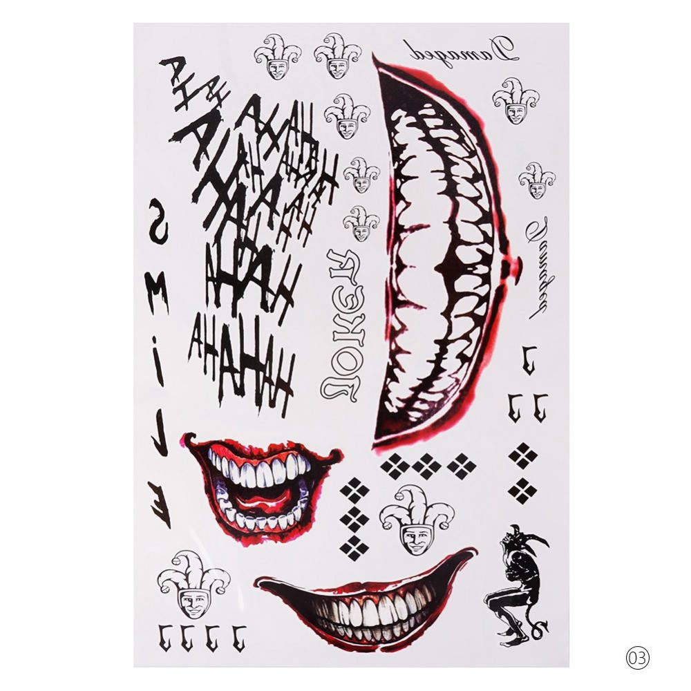 Tatuagem Removível Festas Joker Coringa Esquadrao Suicida – 29x20cm – Pronta Entrega