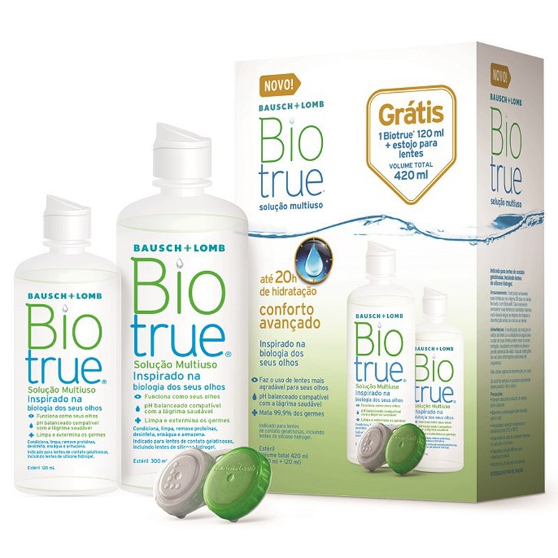Biotrue 420 ml – Solução De Limpeza Lentes De Contato / Bauschlomb Renu