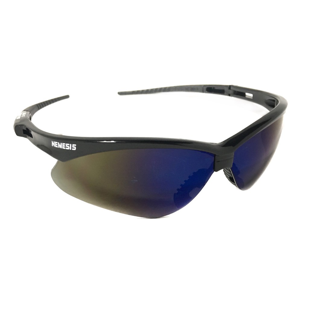 Óculos Proteção Nemesis Preto Azul Espelhado Esportivo Teste Balistico Paintball   Resistente A Impa