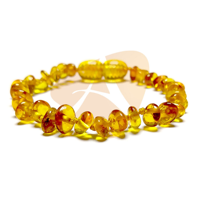 Pulseira / tornozeleira de âmbar bebê arredondad