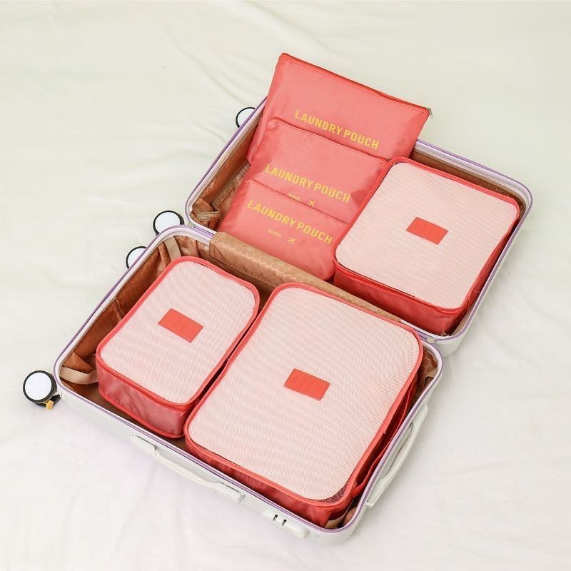 Kit 6 Organizador De Mala Necessaire Bolsa De Viagem Travel Bag Premium