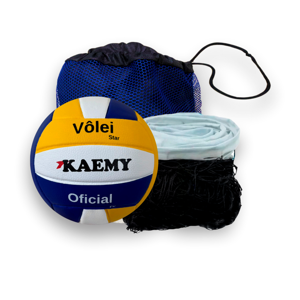 Kit Bola Vôlei + Sacola + Rede 9 Metros