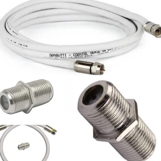 Cabo antena tv  Coaxial Rg6  Pronto + Emenda Macho