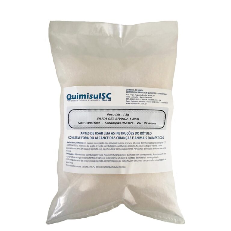 Sílica Gel Branca 1-3 mm pacote 1 kg