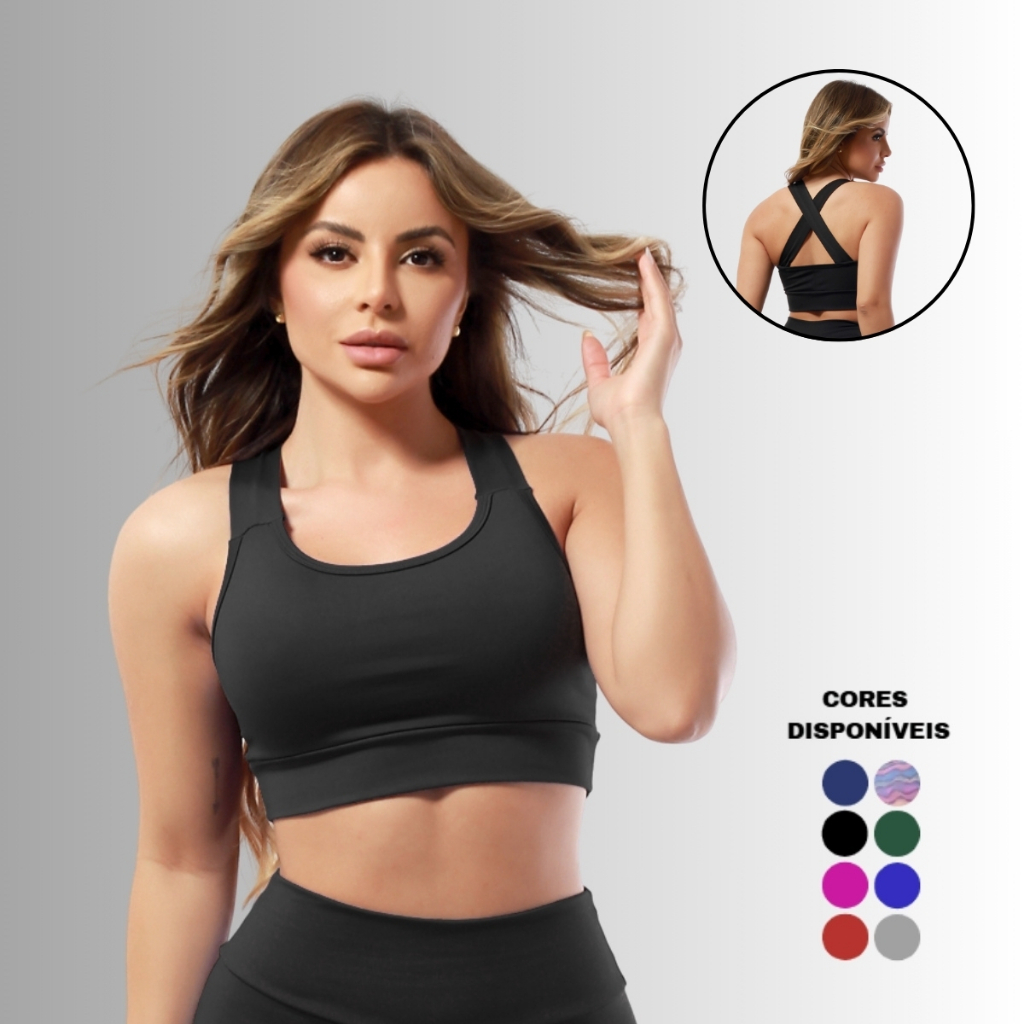 Top Fitness Toper Feminino Roupas Para Academia Ginastica Suplex Yoga B13