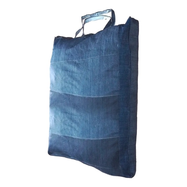 Sacolão Grosso Jeans Em Retalhos Reforçado Sacol