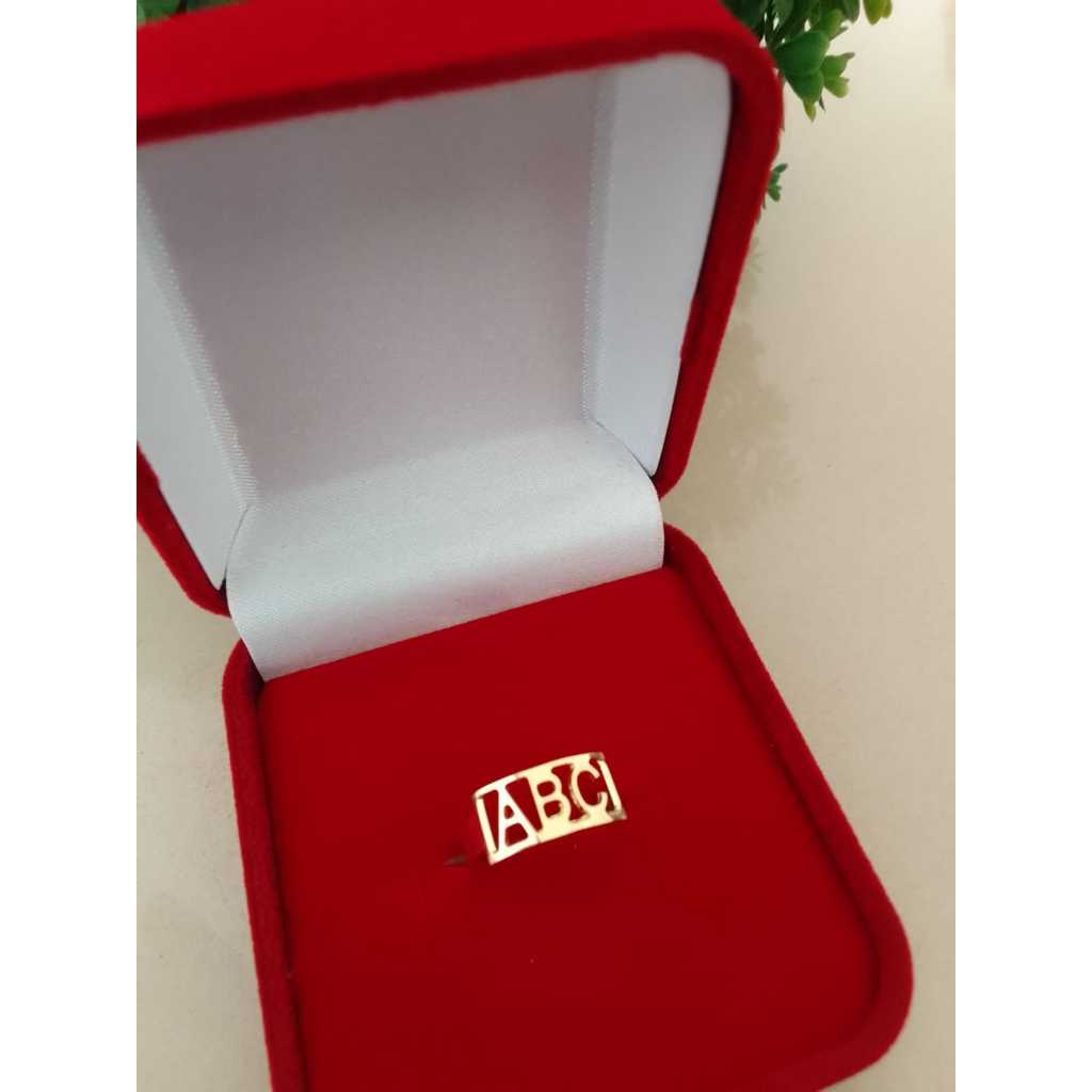 Anel Infantil Regulável ABC Banhado A Ouro – Anel Formatura