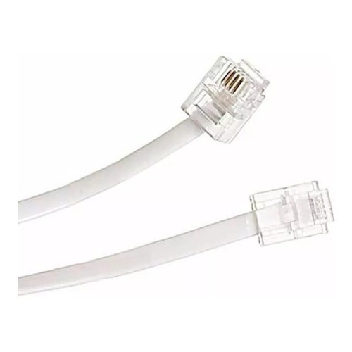 Cabo 5 Metros Fio Liso Para Telefone Modem Fax Com