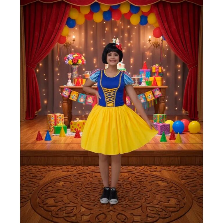 Fantasia Princesa Branca De Neve Cute Adulto Com C