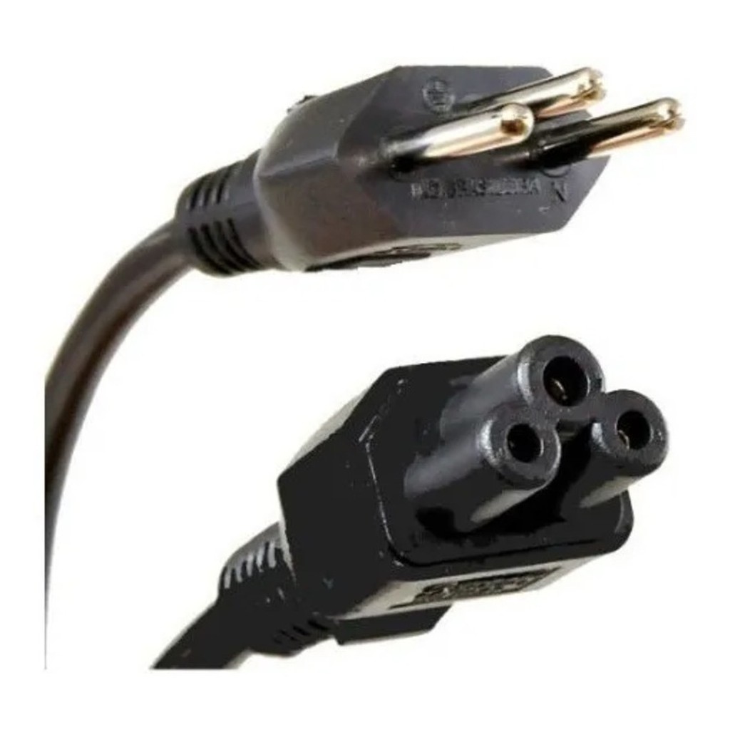 Cabo de Força tripolar para Notebook, 3 pinos, Conector tipo MICKEY para fontes de notebook ou apare