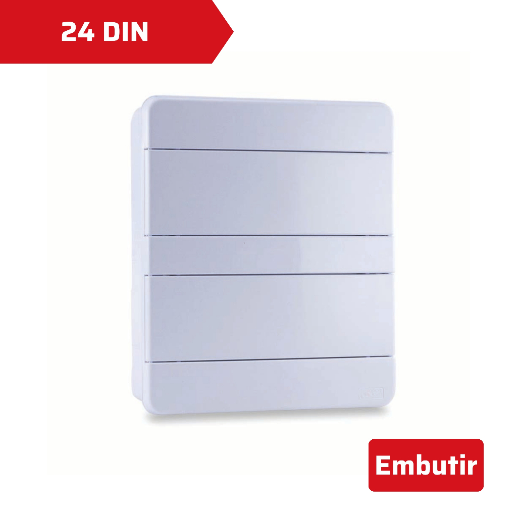 Quadro de distribuição 24 Disjuntores elétrica Din Embutir Branco