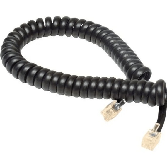 Cabo Fio Espiral De Telefone Com 1,50 Metros Preto