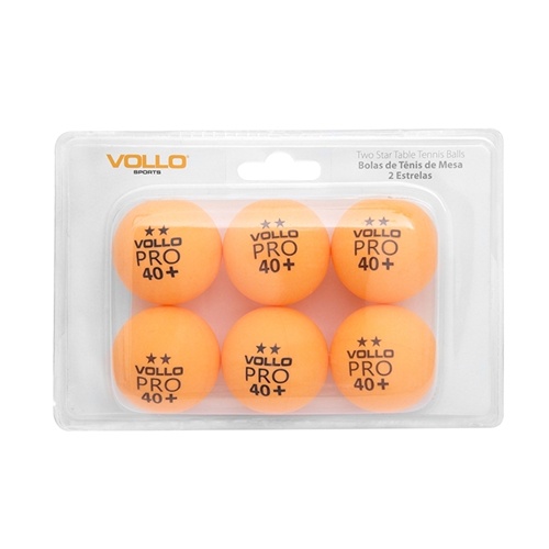 Bola de Tenis de Mesa Com 6 Unidades Vollo Laranja