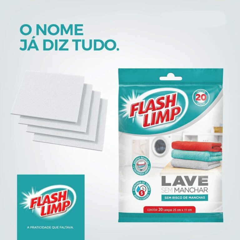 LENÇOS LAVE SEM MANCHAR E SEM RISCO FLASH LIMP MU