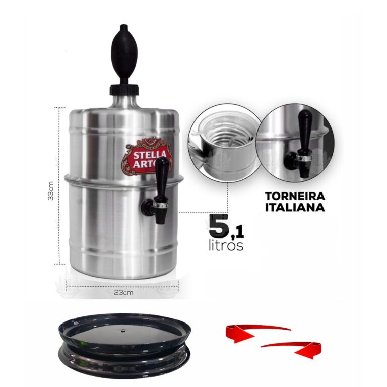 Chopeira Stella Portatil A Gelo Aluminio + Base Gi