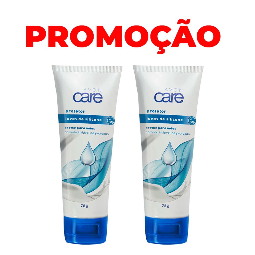 Kit 02 unidades Creme Protetor para Mãos Avon Care Luvas de Silicone 75g cada