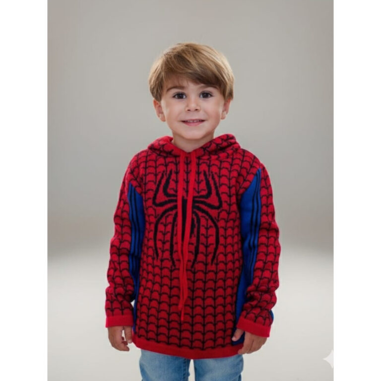 Blusa De Tricot Infantil Suéter Homem Aranha Agas