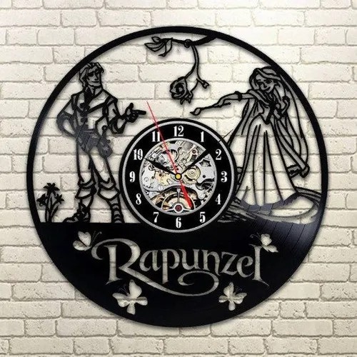Rapunzel – Relógio Disco De Vinil Decoraç�